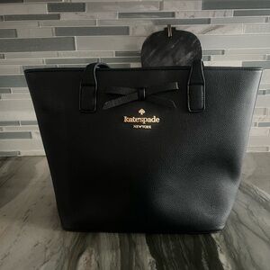 Kate Spade Black Tote with Gold Logo